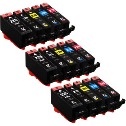 Picture of (Bulk, 2ea -PGI225Bk, CLI226Bk, C,M,Y) Premium 4547B001 (4549B001) Compatible High Yield Canon BK, C, M, Y Inkjet Cartridges