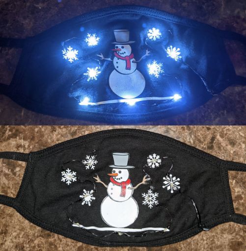 Picture of Light Up LED Snowman Face Mask