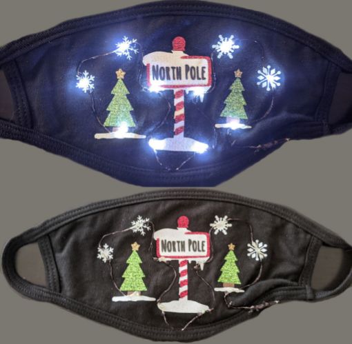 Picture of Light Up LED North Pole Sign Face Mask