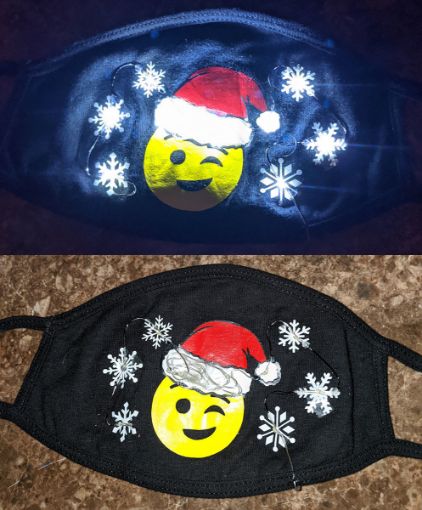 Picture of Light Up LED Santa Emoji Face Mask