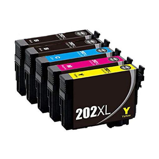 Picture of (Value Bundle, 5pk) Premium T202XL120, T202XL220, T202XL320, T202XL420 (Epson 202XL) Compatible Epson 2 Black, Cyan, Magenta, Yellow Ink Cartridges