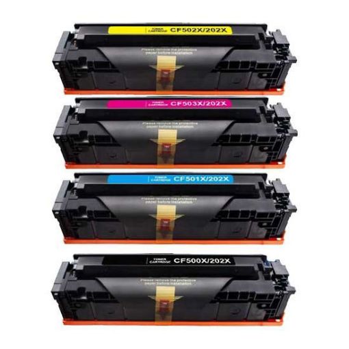 Picture of (Value Bundle, 4pk) Premium CF500X, CF501X, CF502X, CF503X (HP 202X) Compatible HP Black, Cyan, Magenta, Yellow Toner Cartridges