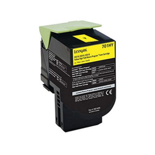 Picture of Premium 70C1HY0 (Lexmark #701HY) Compatible Lexmark Yellow Toner Cartridge