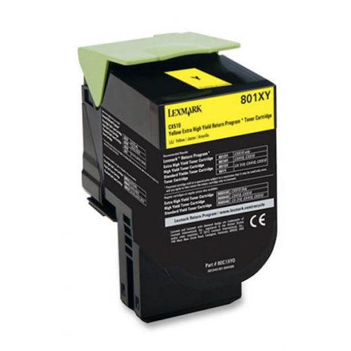 Picture of Premium 80C1XY0 Compatible Lexmark Yellow Toner Cartridge