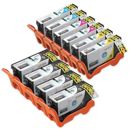 Picture of (Bulk, 4Bk, 2ea-C,M,Y) Premium 14N1068 (14N1070) Compatible High Yield Lexmark BK, C, M, Y Inkjet Cartridges